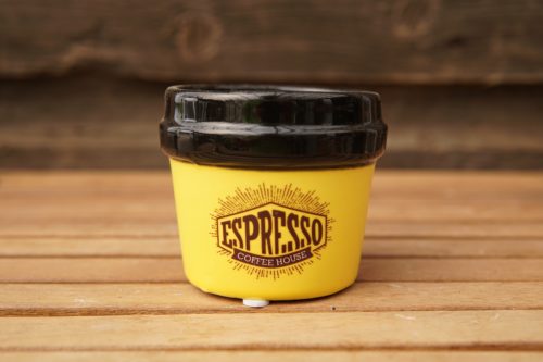 Yellow Black espresso planter